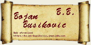 Bojan Bušiković vizit kartica
